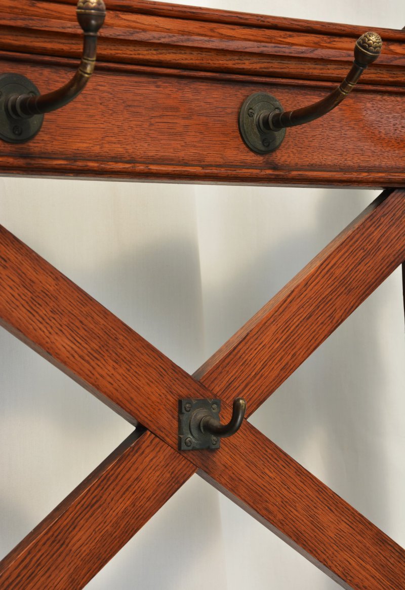 English Victorian Gothic Coat Stand Oak Hall Stand in the Manner Of Pugin - Image 12